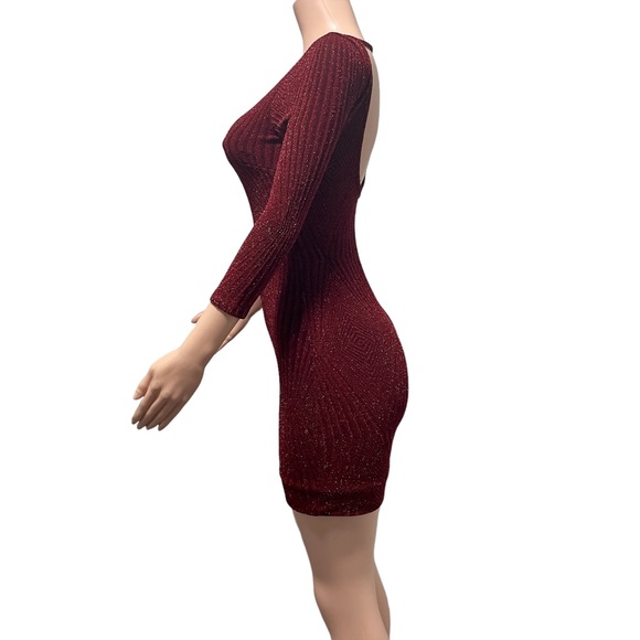 Trixxi Cocktail Dress Maroon Red Cocktail Dress Size S - Picture 3 of 9